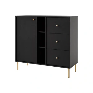 Kommode mit Schubladen Sakai 2 1F 3S T824 Schwarz