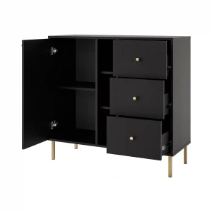 Kommode mit Schubladen Sakai 2 1F 3S T824 Schwarz