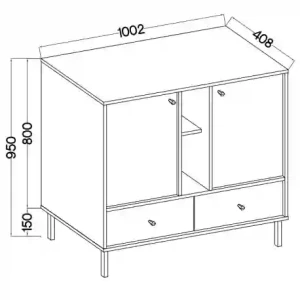 Kommode mit Schubladen Sakai 2 2F 2S T825 Schwarz