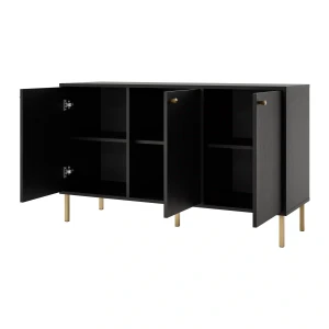 Dreitriegeltür-Kommode Sakai 2 3F T813 Schwarz