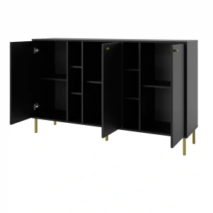 Dreitriegeltür-Kommode Sakai 2 3F T823 Schwarz