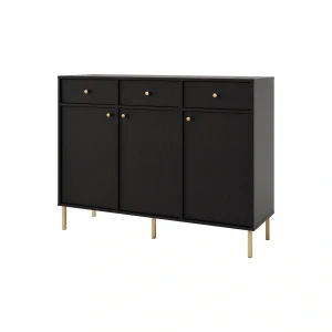 Kommode mit Schubladen Sakai 2 3F 3S T827 Schwarz