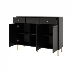 Kommode mit Schubladen Sakai 2 3F 3S T827 Schwarz
