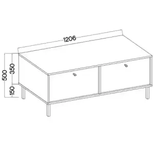 Stehender TV-Schrank Sakai 2 2K T302 Schwarz