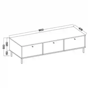 Stehender TV-Schrank Sakai 2 3K T303 Schwarz