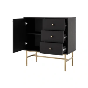 Kommode mit Schubladen Sakai 3 1F 3S T814 Schwarz