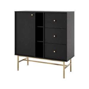 Kommode mit Schubladen Sakai 3 1F 3S T824 Schwarz