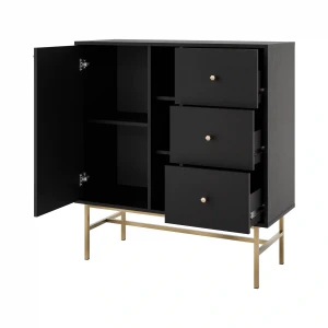 Kommode mit Schubladen Sakai 3 1F 3S T824 Schwarz