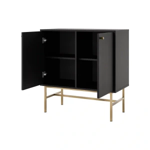 Zweitriegeltür-Kommode Sakai 3 2F T812 Schwarz