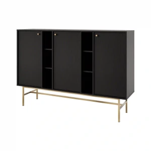 Dreitriegeltür-Kommode Sakai 3 3F T823 Schwarz