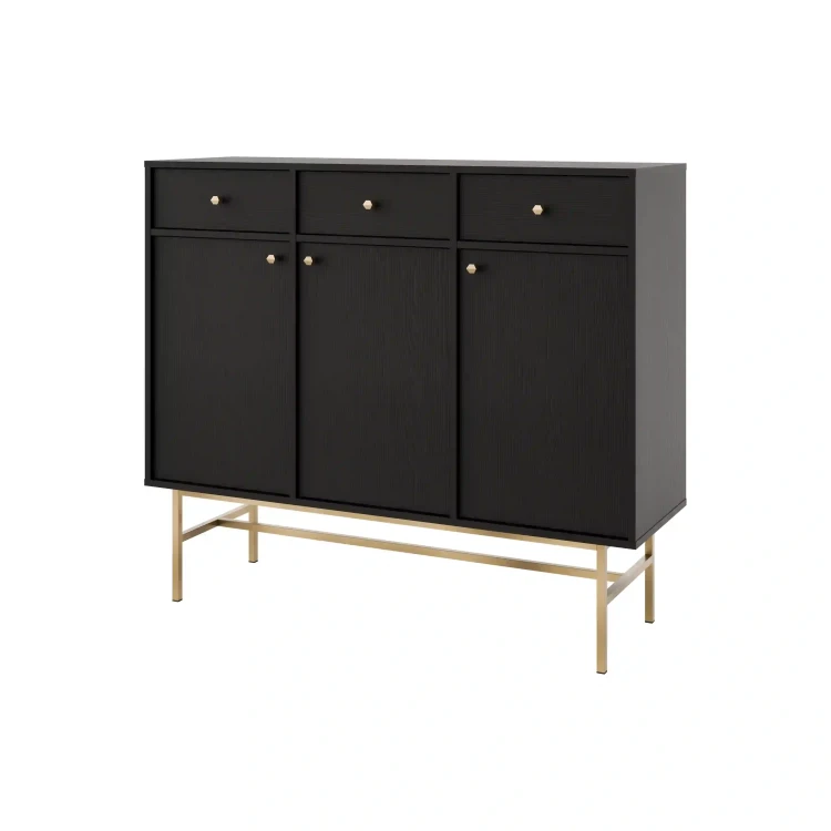 Kommode mit Schubladen Sakai 3 3F 3S T827 Schwarz