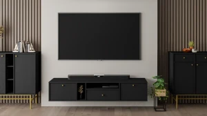 Hängender TV-Schrank Sakai 4 2K 1S T313 Schwarz