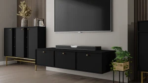 Hängender TV-Schrank Sakai 4 3K T303 Schwarz