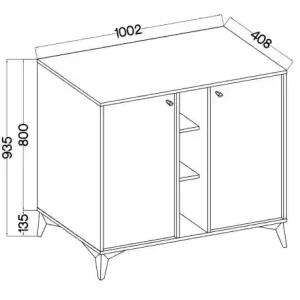 Zweitriegeltür-Kommode Sakai 1 2F T822 Eukalyptus