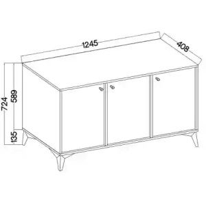Dreitriegeltür-Kommode Sakai 1 3F T813 Eukalyptus