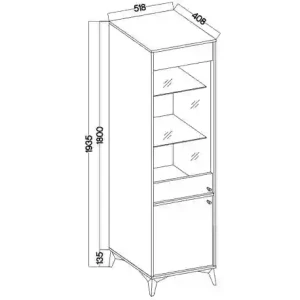 Glasvitrine Sakai 1 2F T101 Eukalyptus