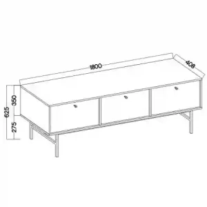 Stehender TV-Schrank Sakai 3 3K T303 Eukalyptus