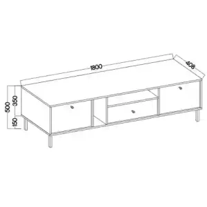 Stehender TV-Schrank Sakai 2 2K 1S T313 Eukalyptus