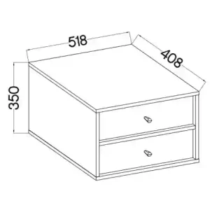 Nachttisch mit Schubladen Sakai 4 2S T801 Schwarz