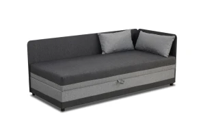 Einzelbett mit Bettkasten Hirek Eko 80x200 Graphit/Grau