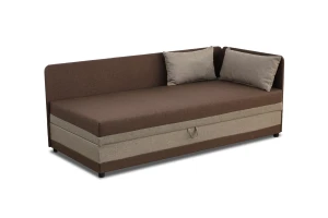 Einzelbett mit Bettkasten Hirek Eko 90x200 Braun/Beige