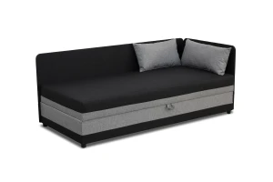 Einzelbett mit Bettkasten Hirek Eko 90x200 Schwarz/Grau