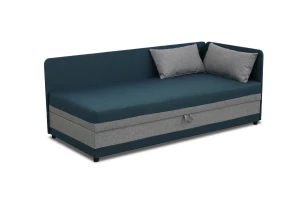 Einzelbett mit Bettkasten Hirek Eko 90x200 Türkis/Grau