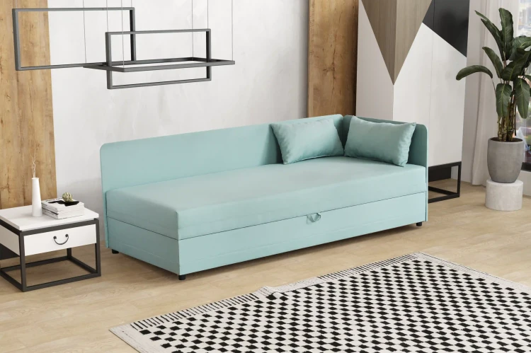Einzelbett mit Bettkasten Hirek Eko 80x180 Mint