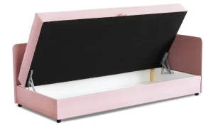 Einzelbett mit Bettkasten Hirek Eko 90x200 Rosa