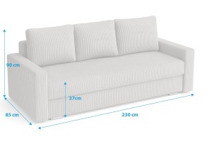 Schlafsofa mit Schlaffunktion SILVER 3 Bouclé Grau