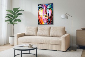 Schlafsofa mit Schlaffunktion SILVER 3 Cordstoff Creme