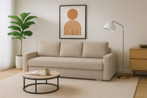 Schlafsofa mit Schlaffunktion SILVER PRIMA Bouclé Beige