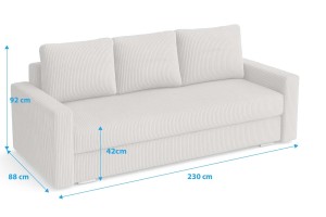 Schlafsofa mit Schlaffunktion SILVER PRIMA Bouclé Grau
