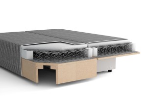 Schlafsofa mit Schlaffunktion SILVER PRIMA Cordstoff Creme