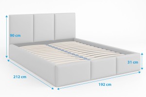 Polsterbett mit Bettkasten VELORA 180x200 Kunstleder Grau