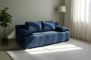 Schlafsofa Lunera 2 Cordstoff Marineblau