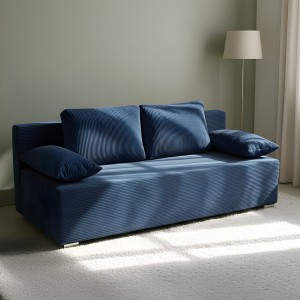 Schlafsofa Lunera Prima 2 Cordstoff Marineblau