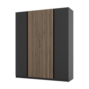 Kleiderschrank für den Flur 4-türig mit Regalböden und Lamellen Dravero BL/BL-EV 2F 2LAM