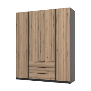 Kleiderschrank für den Flur 4-türig mit Schubladen und Regalböden Dravero BL/EV 4F 3S