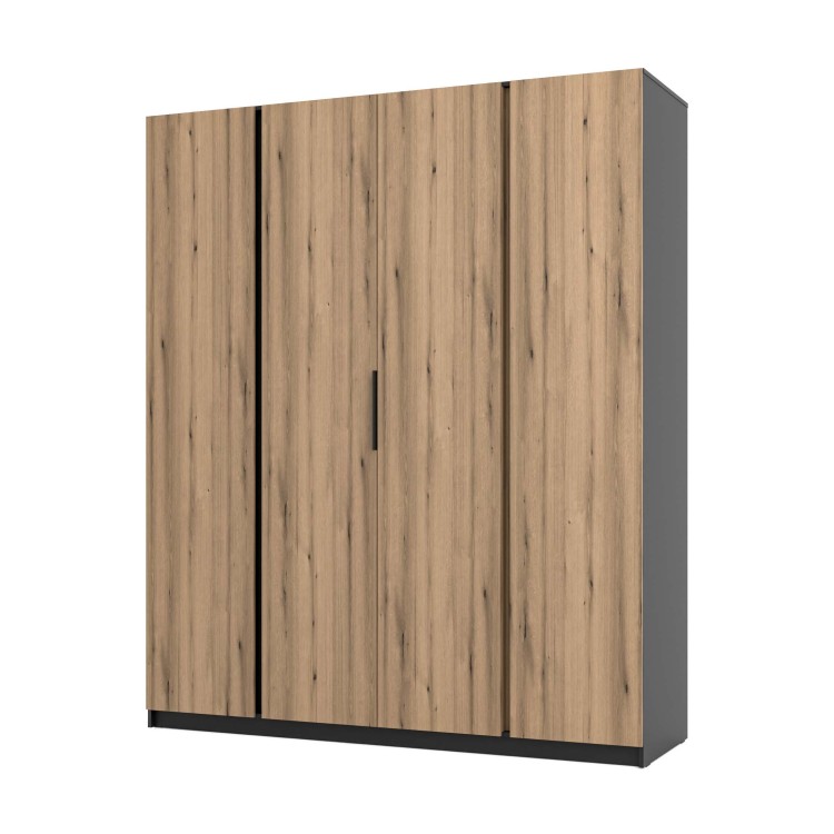 Kleiderschrank für Flur und Schlafzimmer 4-türig mit Regalböden Dravero BL/EV 4F