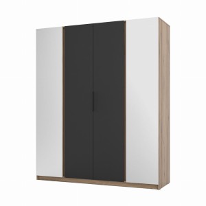 Kleiderschrank für Flur und Schlafzimmer 4-türig mit Spiegel Dravero EV/BL 2L 2F