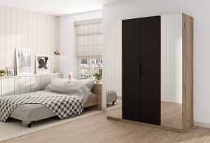 Kleiderschrank für Flur und Schlafzimmer 4-türig mit Spiegel Dravero EV/BL 2L 2F
