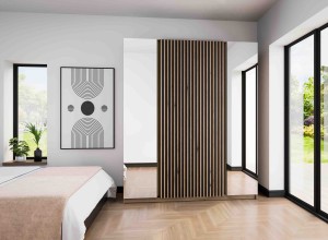 Kleiderschrank für Flur und Schlafzimmer 4-türig mit Spiegel Dravero EV/BL 2L 2LAM