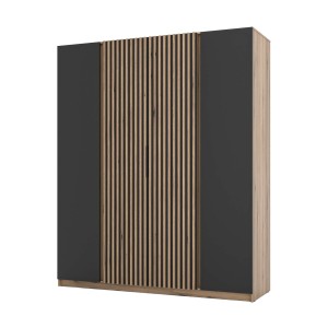 Kleiderschrank für Flur und Schlafzimmer 4-türig mit Lamellen Dravero EV/BL-EV 2F 2LAM
