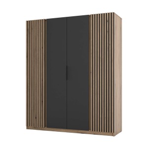 Kleiderschrank für Flur und Schlafzimmer 4-türig mit Lamellen Dravero EV/BL-EV 2LAM 2F