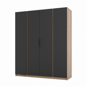 Kleiderschrank für Flur und Schlafzimmer 4-türig mit Regalböden Dravero EV/BL 4F