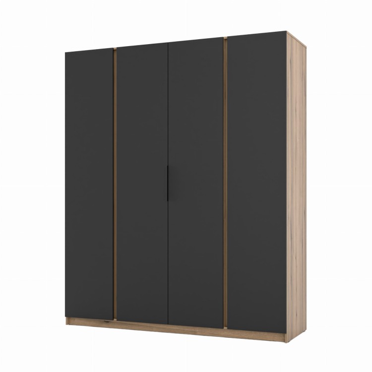 Kleiderschrank für Flur und Schlafzimmer 4-türig mit Regalböden Dravero EV/BL 4F
