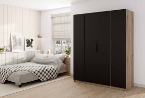 Kleiderschrank für Flur und Schlafzimmer 4-türig mit Regalböden Dravero EV/BL 4F