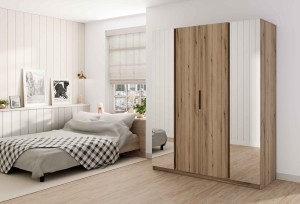 Kleiderschrank für Flur und Schlafzimmer 4-türig mit Schubladen Dravero EV/EV 2L 2F