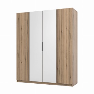 Kleiderschrank für Flur und Schlafzimmer 4-türig mit Spiegel Dravero EV/EV 2F 2L
